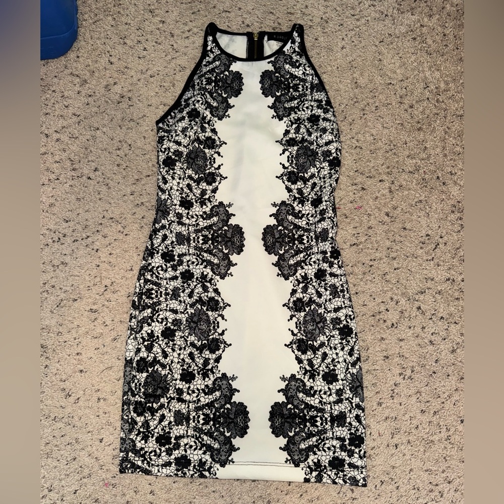 B Darlin Black and White Floral Mini Dress